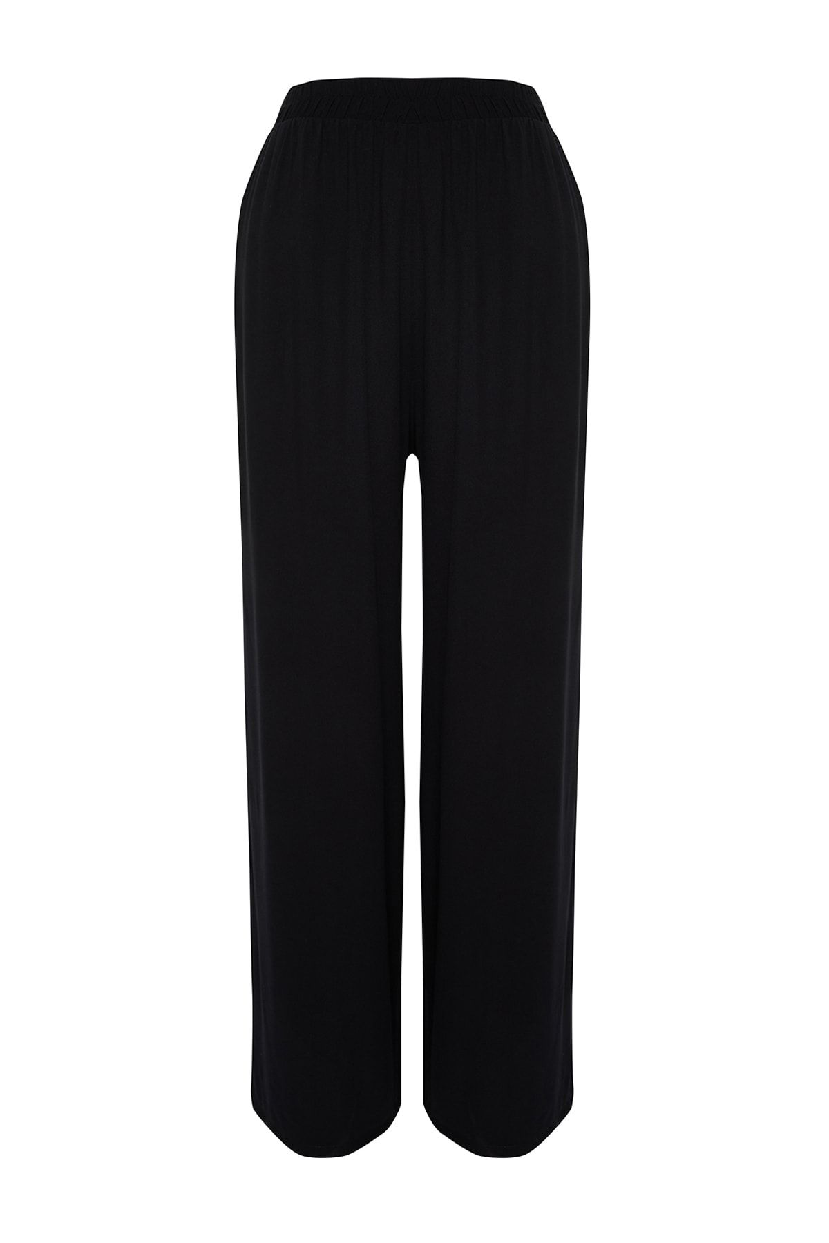 Buy Trendyol Plus Size Elastic Waist Woven Trousers in Black 2024 Online