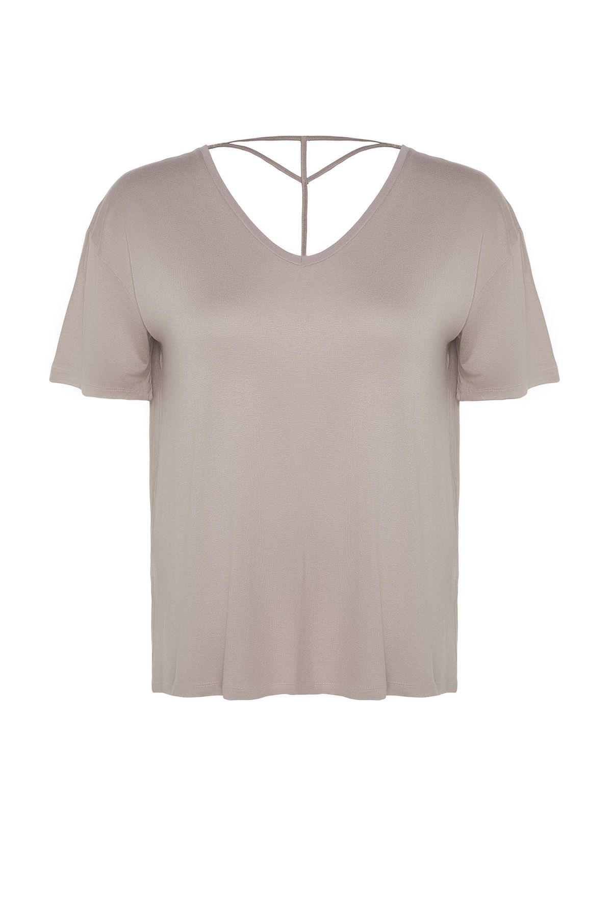 Trendyol Curve-Detailliertes Strick-T-Shirt mit Nerzkragen TBSSS22TS0877 6