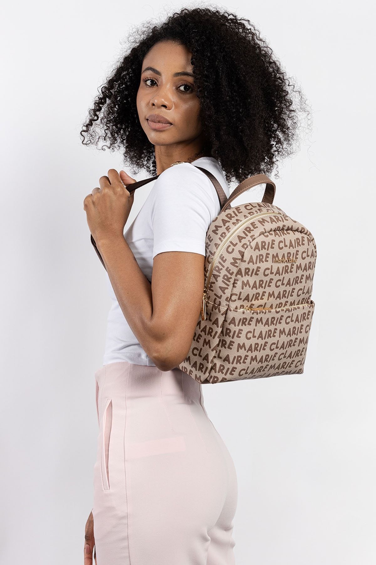 Marie Claire Backpack Beige Plain