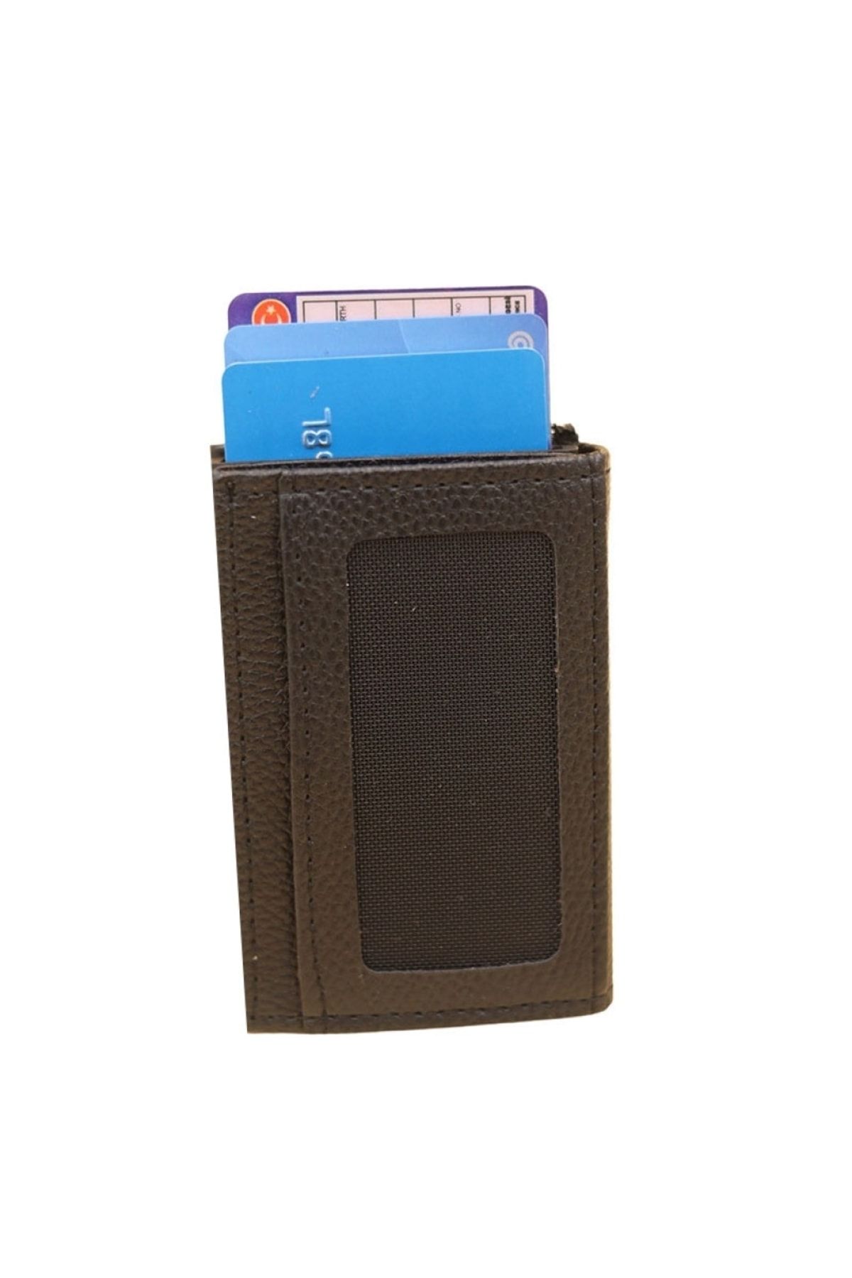 MKM-1312 Automatic Card Holder with Internal Patch - Pattern-01 - Black -53 3