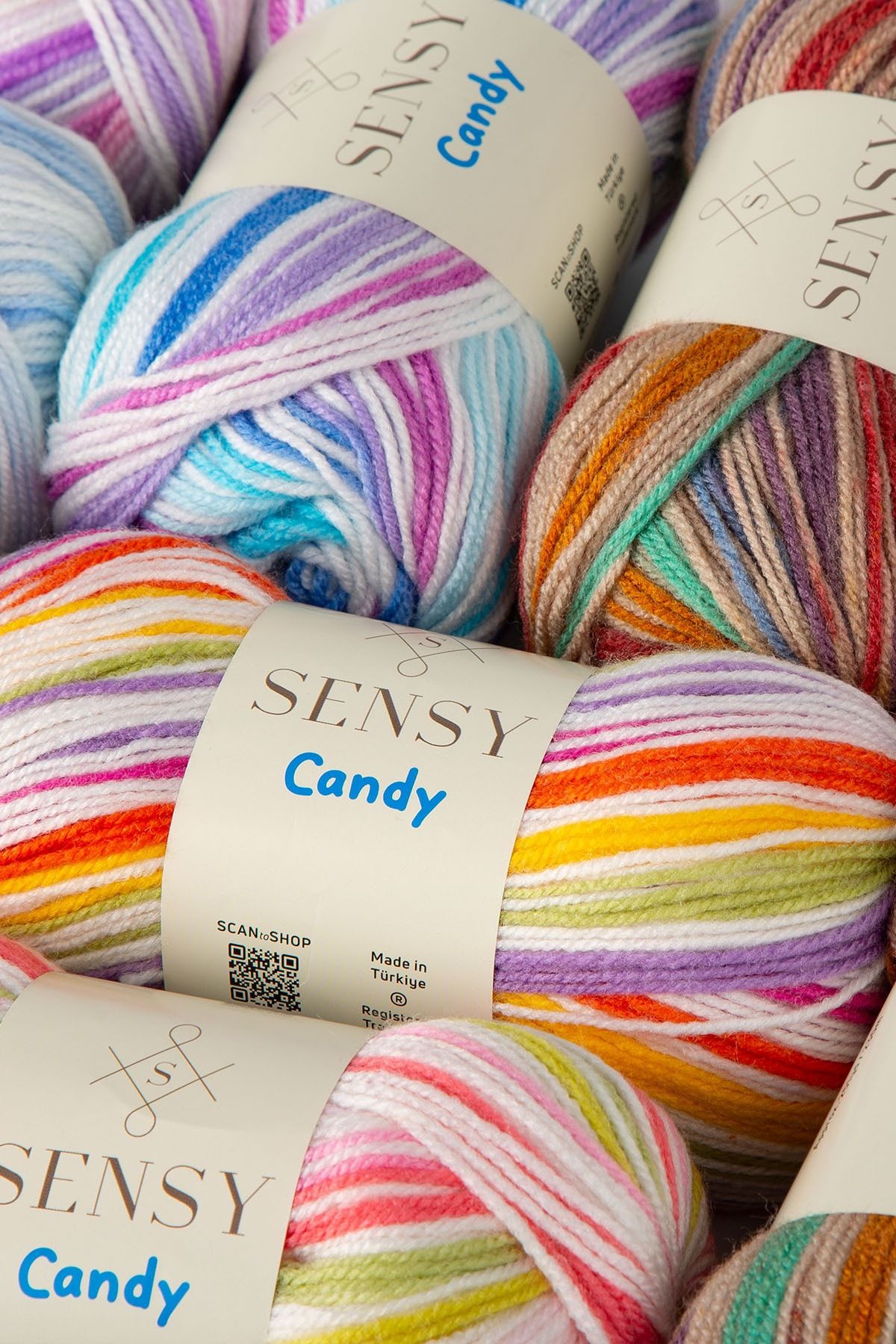 SENSY-Premium Candy Hand Knitting Yarn Baby Kids Sweater Yarn Cardigan Vest Scarf Yarn Blanket Yarn 6