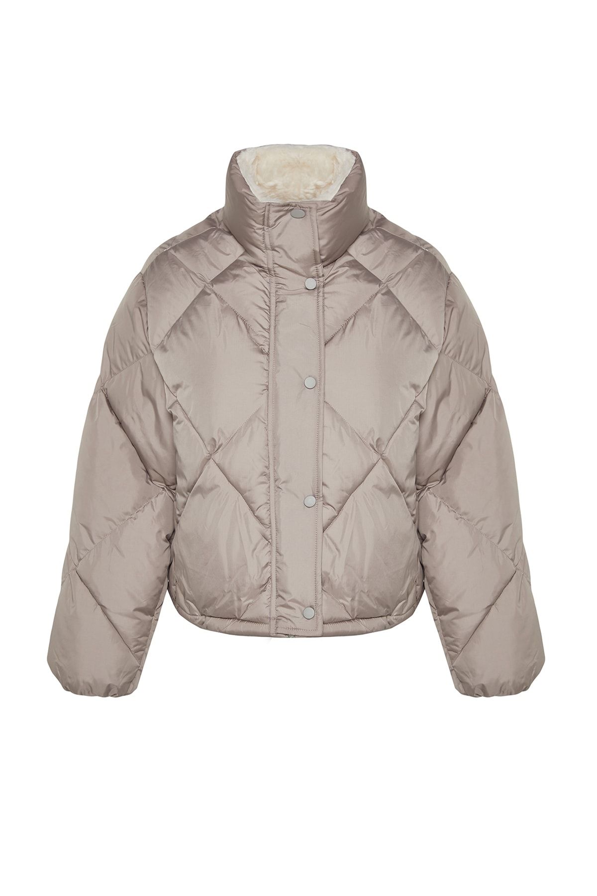 Trendyol Collection-Oversize Mink Down Coat - Λεπτομέρεια βελούδινου γιακά, υδατοαπωθητικό TWOAW24MO00008 6