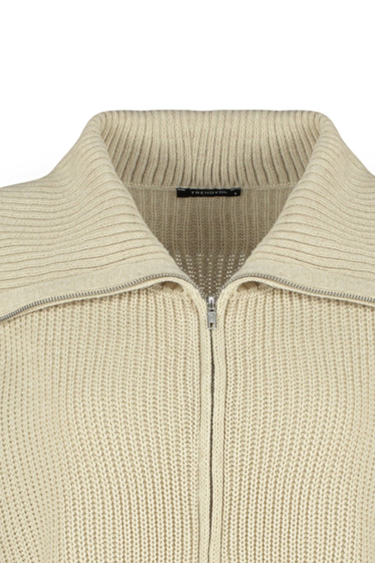 Trendyol Collection-Weit geschnittener Strick-Cardigan mit Umlegekragen und Reißverschluss – TWOAW24HI00072 7