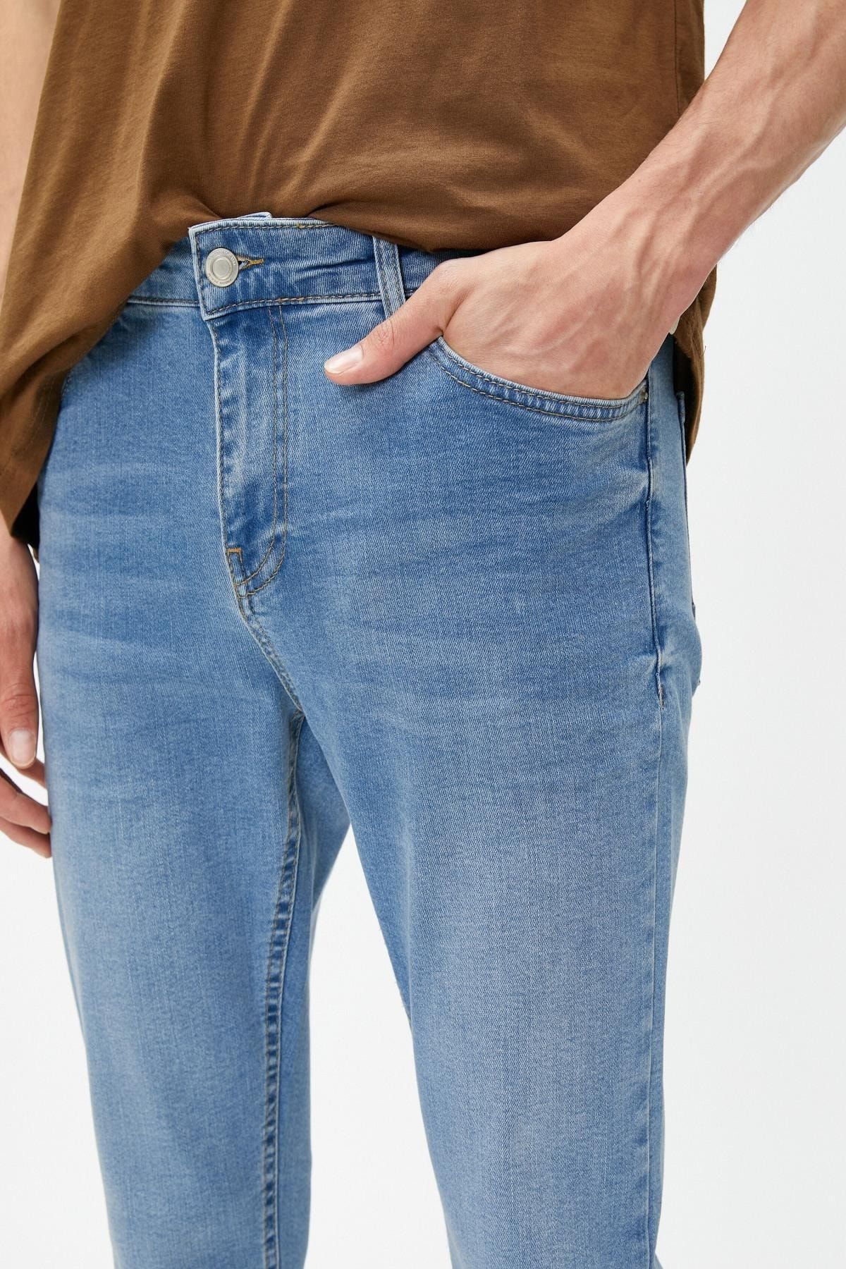 Koton شلوار جین نیلی روشن مردانه