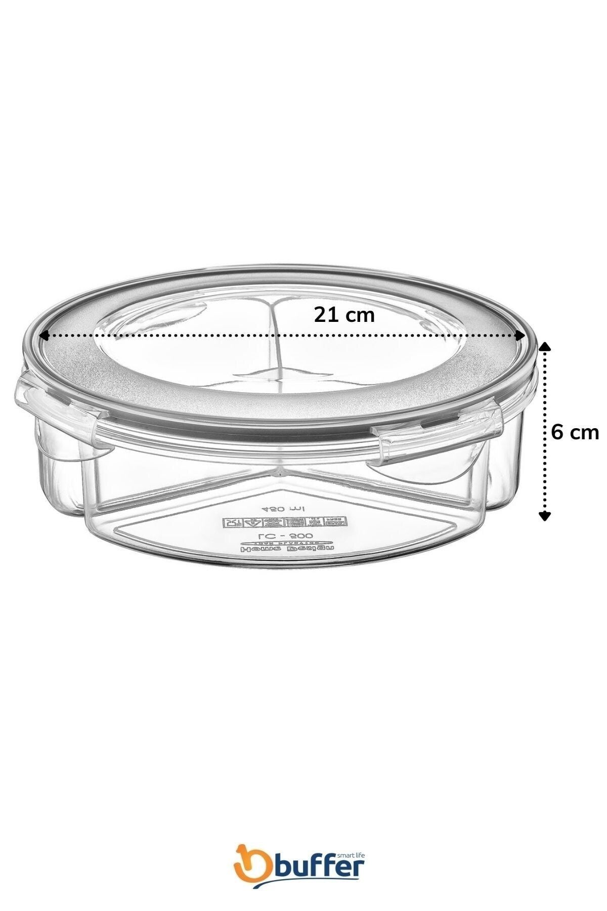 Buffer-® 2 Compartments 1+1 Liter with Lockable Lid and 3 Compartments with Leak Proof Gasket and Locked Lid 1.35 Liter 4