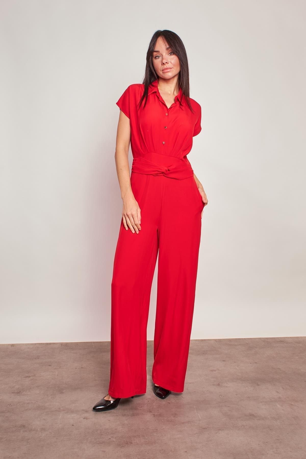 Buy red jumpsuit outlet