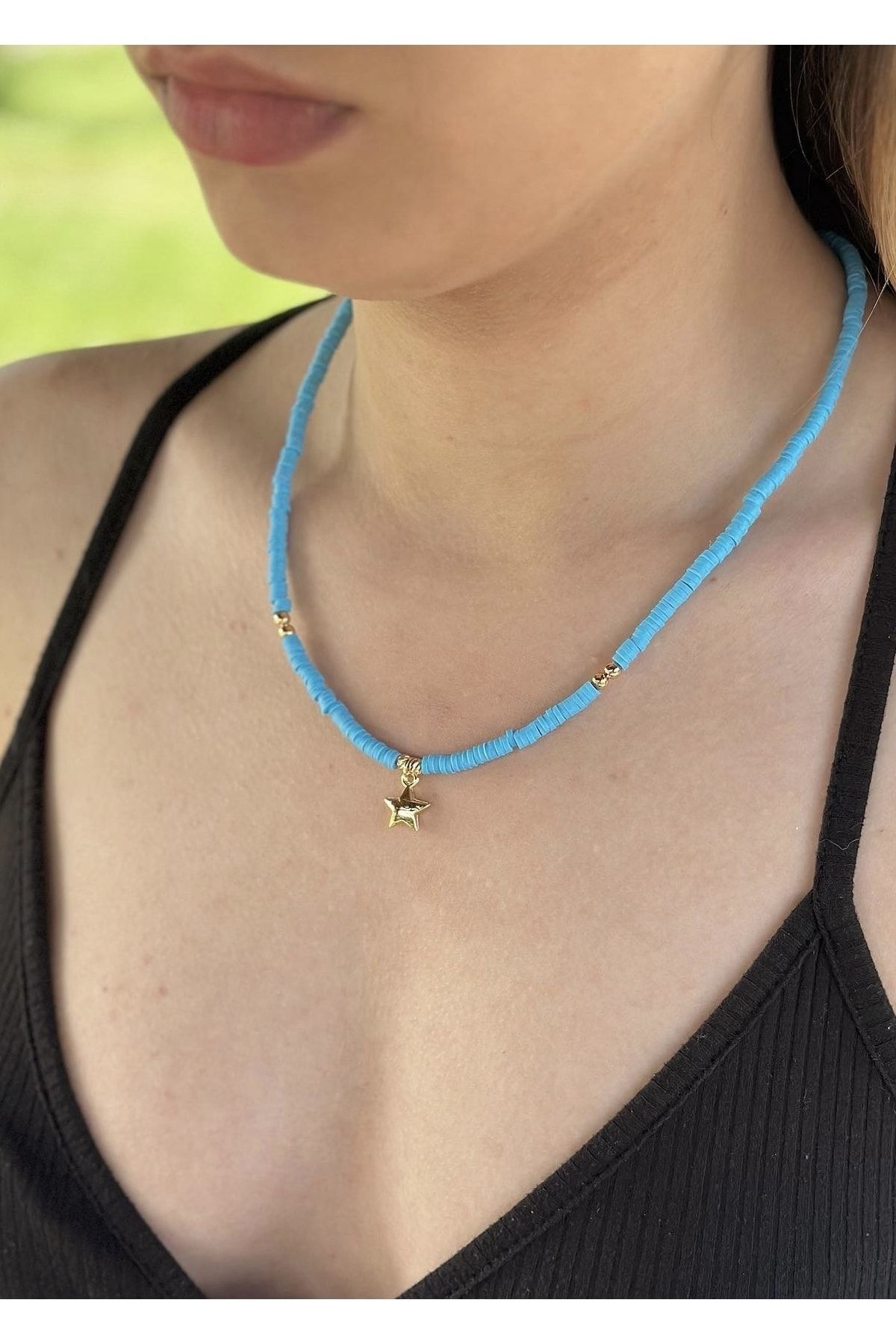 blue gemstone candy necklace - ela rae