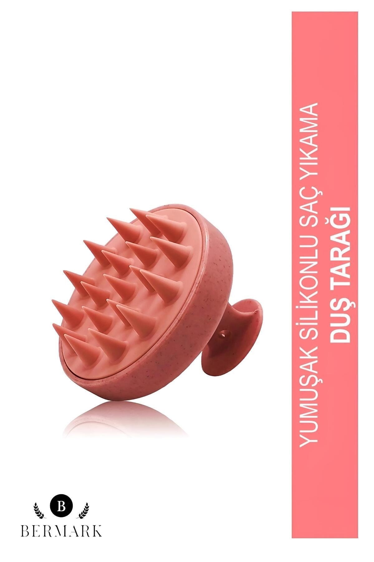 bermark Duş Tarağı Yumuşak Silikon Saç Yıkama&Saç Derisi Masaj Tarağı