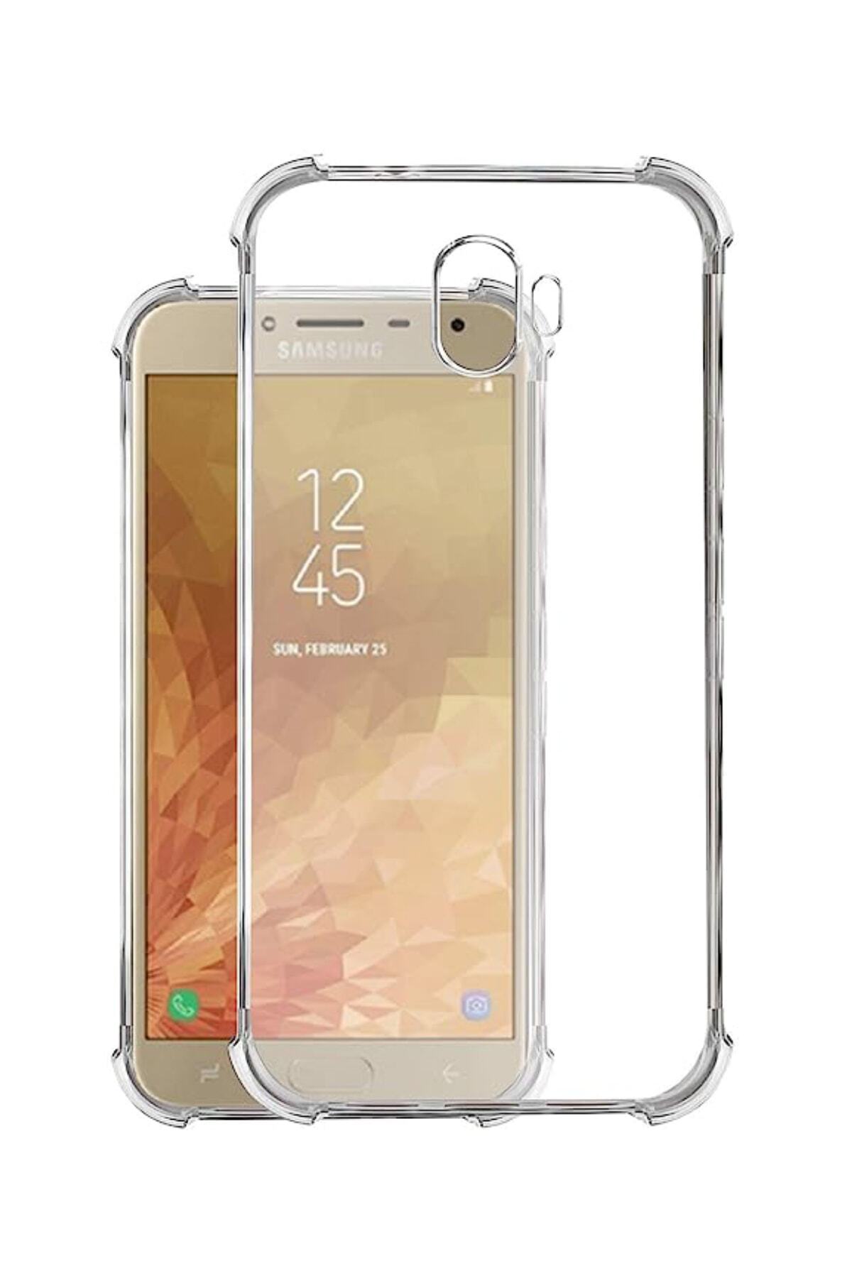 Samsung Galaxy J4 Kapak Airbag Antishock Köşe Korumalı Şeffaf Silikon Kılıf