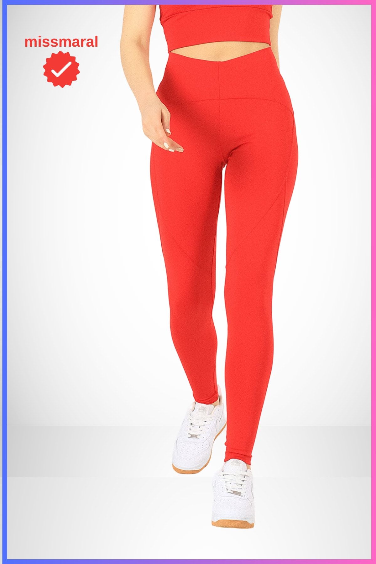missmaral Sports Leggings Red Normal Waist Trendyol