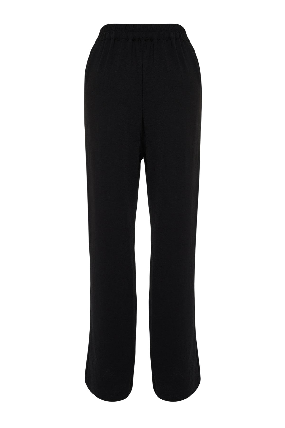 Trendyol Curve-Schwarze plissierte Webhose mit hoher Taille TBBSS22PL0448 7