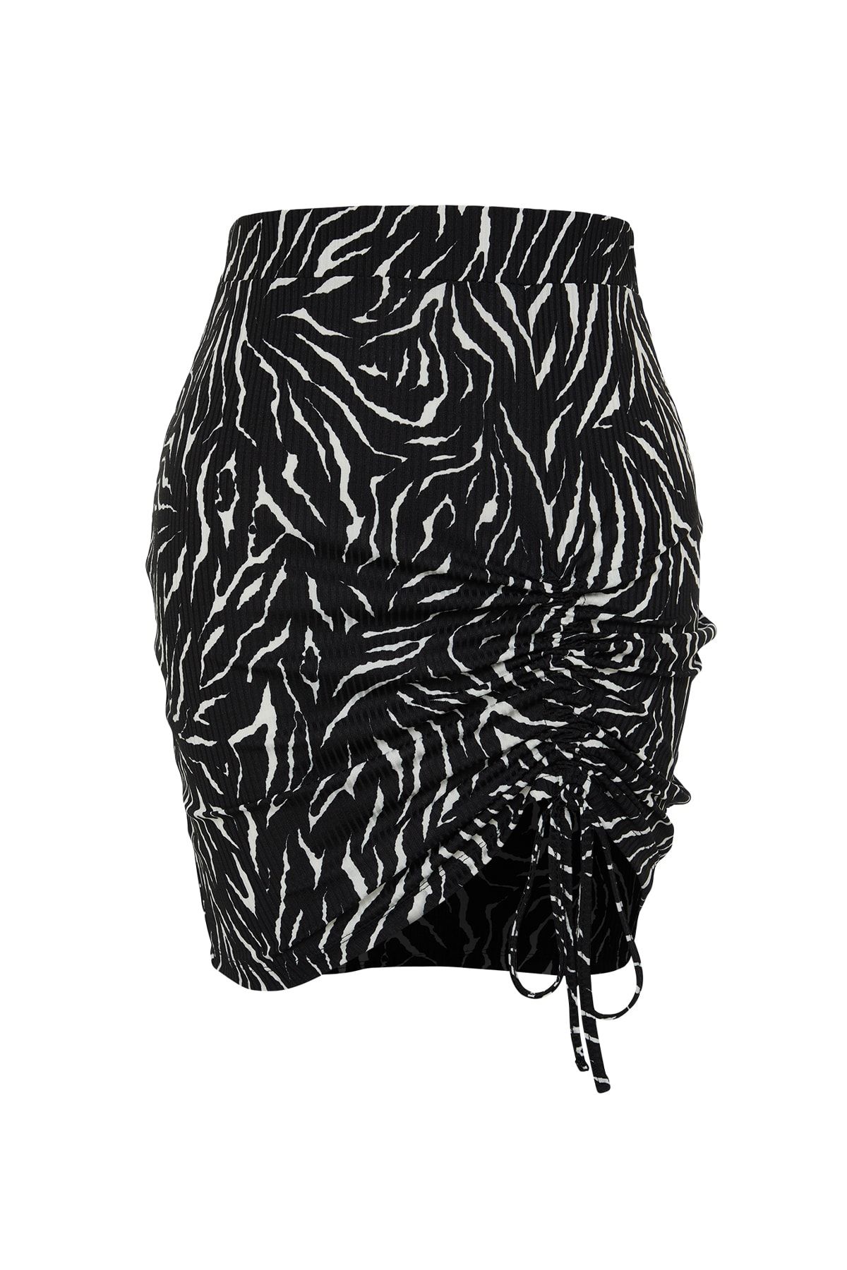 Trendyol Curve-Plus Size Multicolor Animal Print Knitted Skirt - Tbbss22Et00001 6