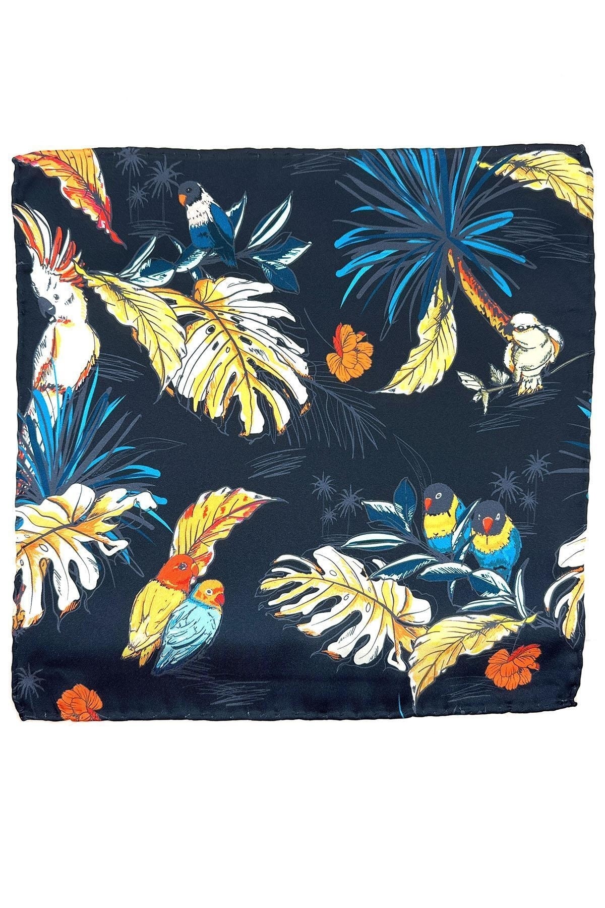  دستمال جیبی مردانه طرح گلدار سرمه‌ای SPS588-71