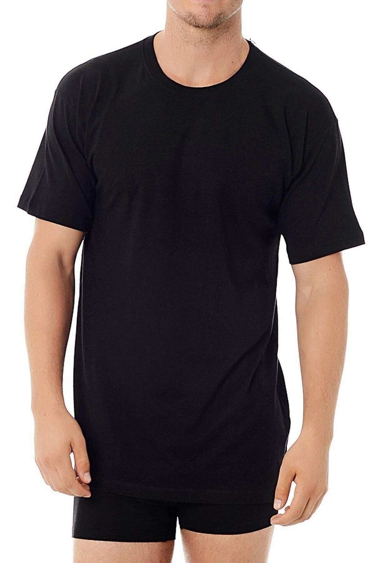 Kom Kısa Kol Sıfır Yaka Koton Modal Erkek Eduardo 2li T-shirt 44TS10031SIYA