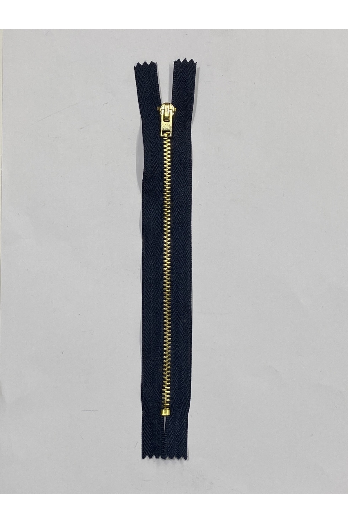 Jeans zipper / iron tooth trouser zipper / navy blue gold teeth 18 cm