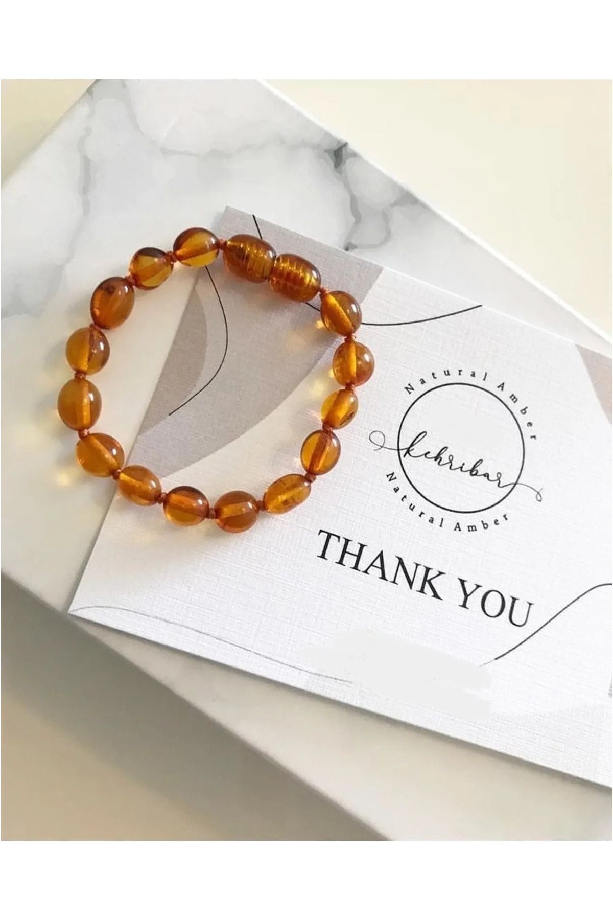Unisex Sertifikalı %100 Litvanya Baltık Kehribar Karamel Renk Bebek Bileklik 0-4 Yaş 13-14c