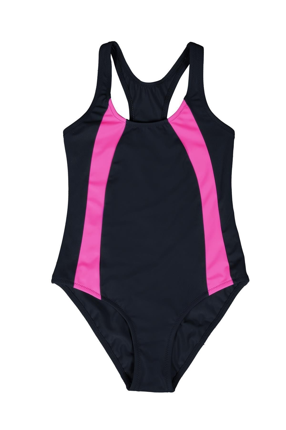 Endeep Girl s Piece Black Swimming Athlete Swimsuit Trendyol