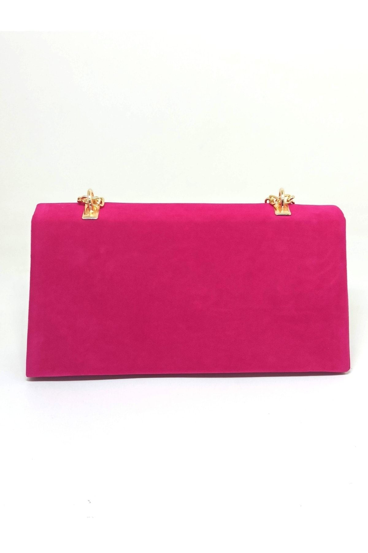 Fuschia suede hotsell clutch bag