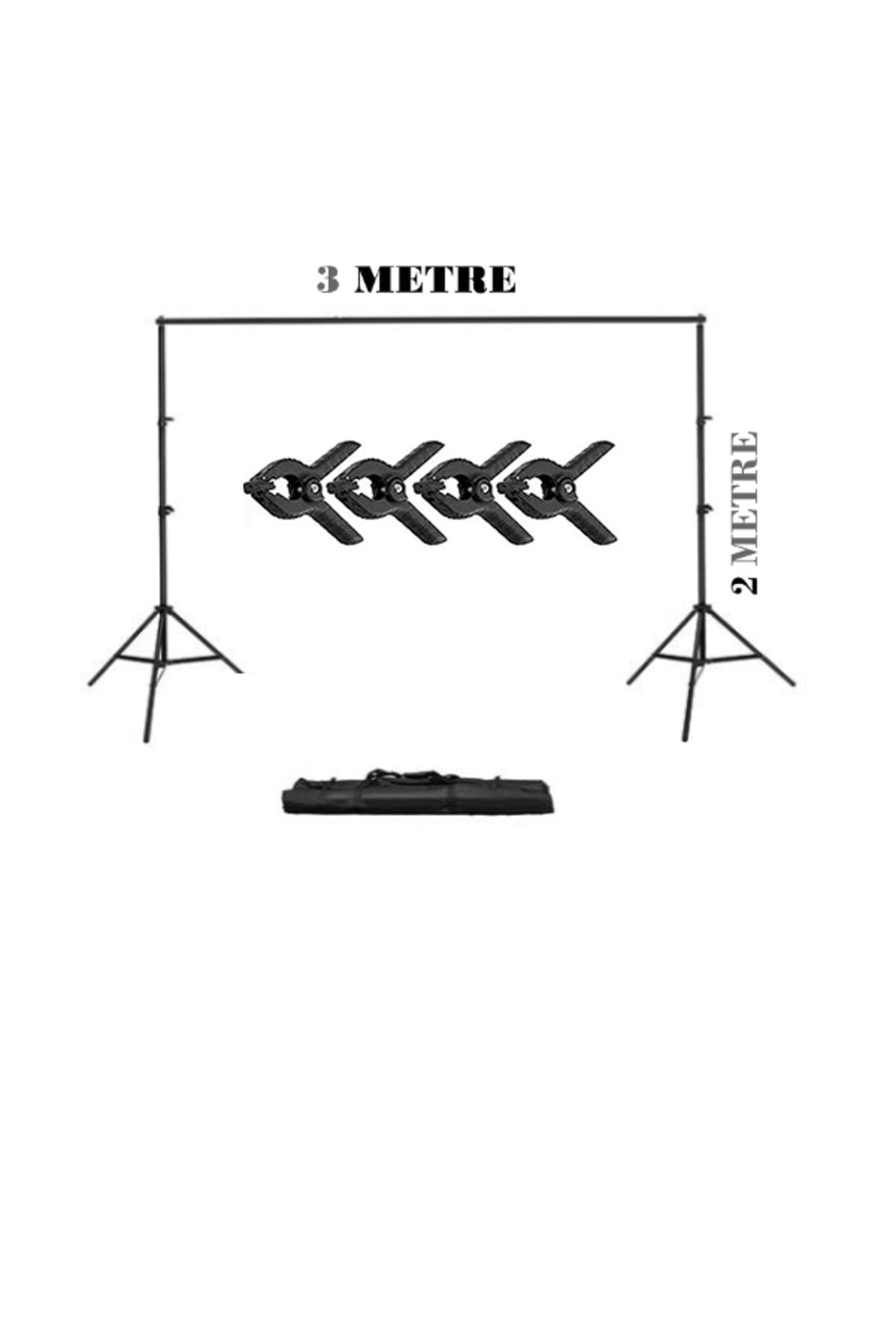 2x3 mt Fon Çekim Standı Ürün ve Video Çekim İçin Fon Perde Standı