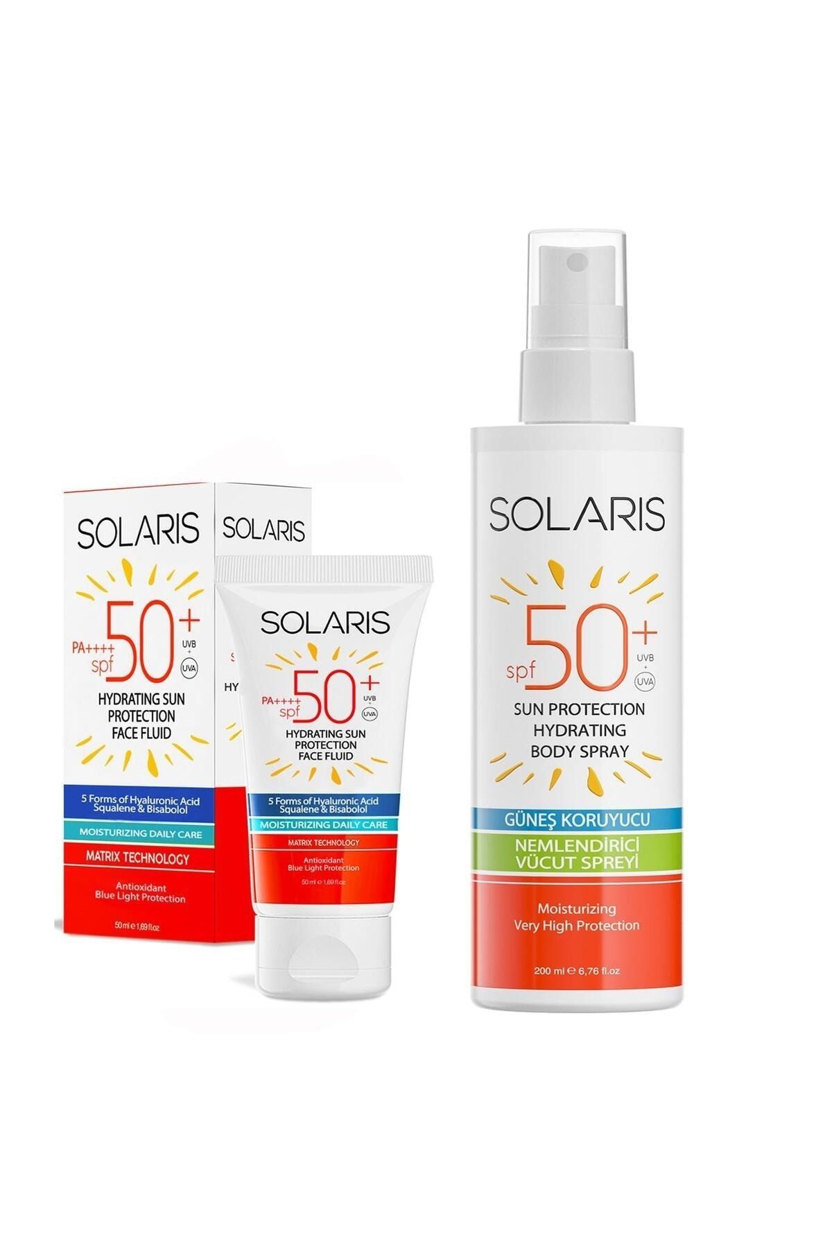 ضد آفتاب Spf 50 (50 ML) و کرم ضد آفتاب اسپری Spf 50 (200 ML) برای انواع پوست SOLARIS