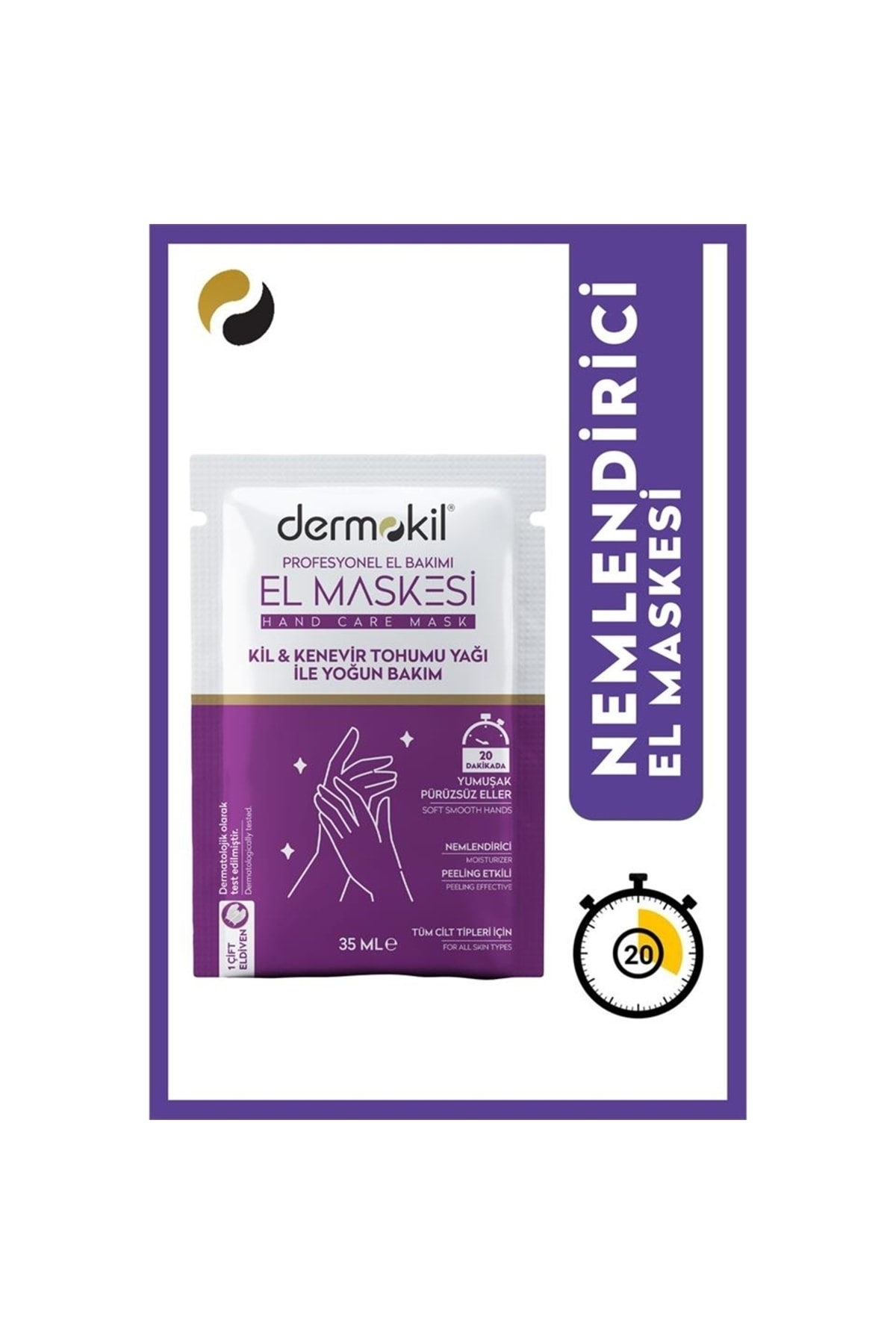 Dermokil Kil ve Kenevir Yağlı Peeling Etkili El Maskesi 35 ml Dermokil