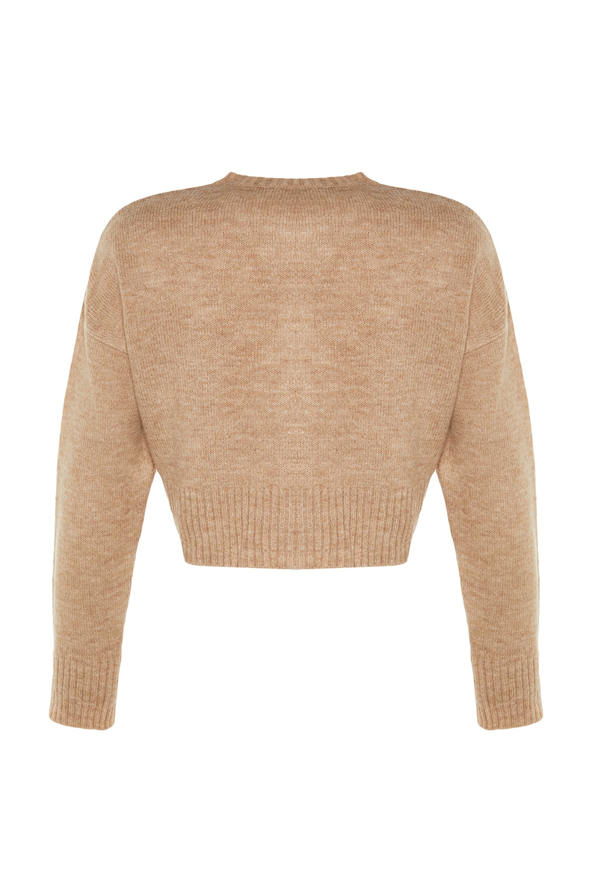 Trendyolmilla  Bej Crop Yumuşak Dokulu Düğmeli Triko Hırka TWOAW24HI00198 - Görsel 8