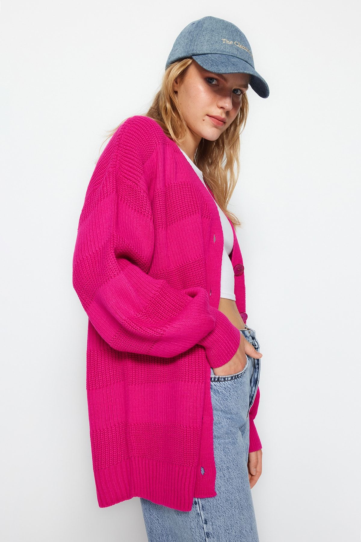 Dark pink cardigan store
