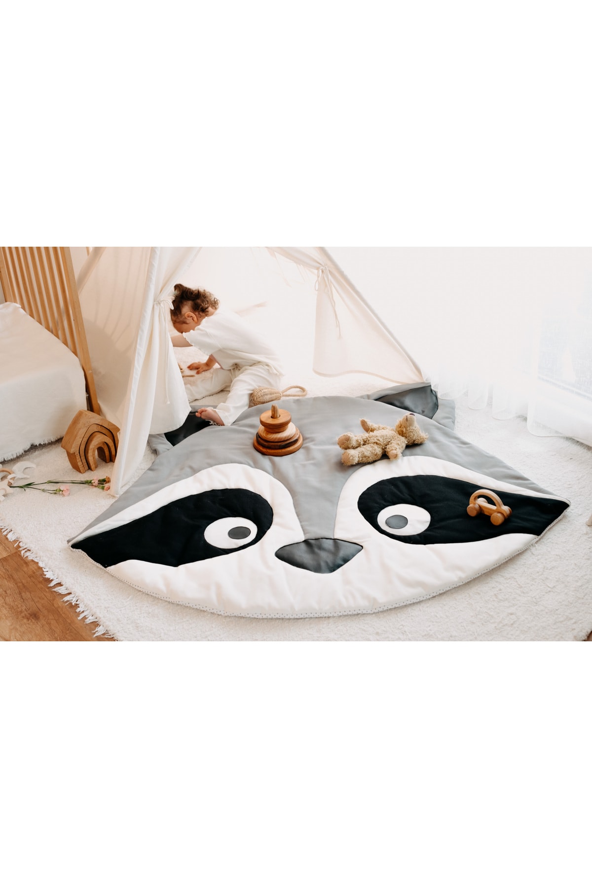 DERY BABY - Oyun Halısı Oyun Matı Raccoon fotoğrafı 3 (önizleme)