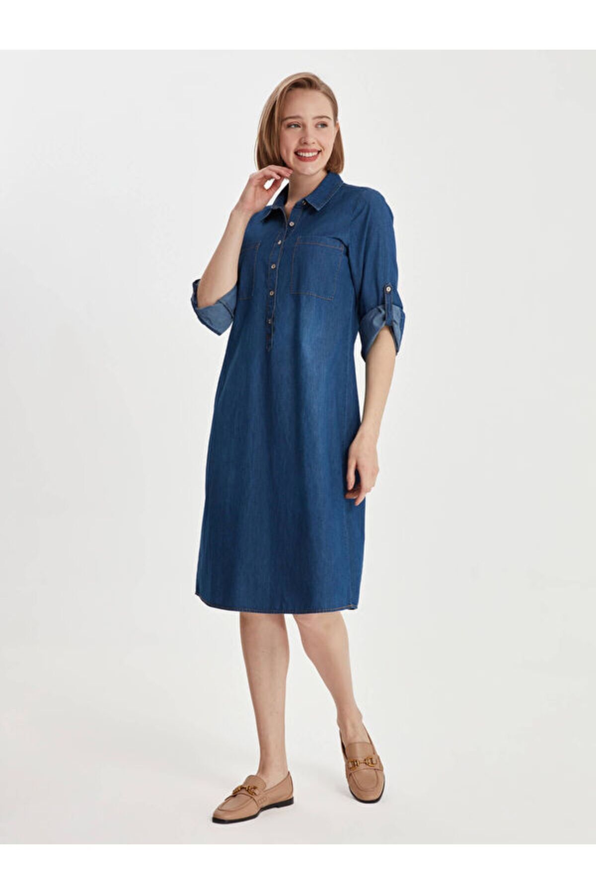 Denim shirt clearance dress size 18