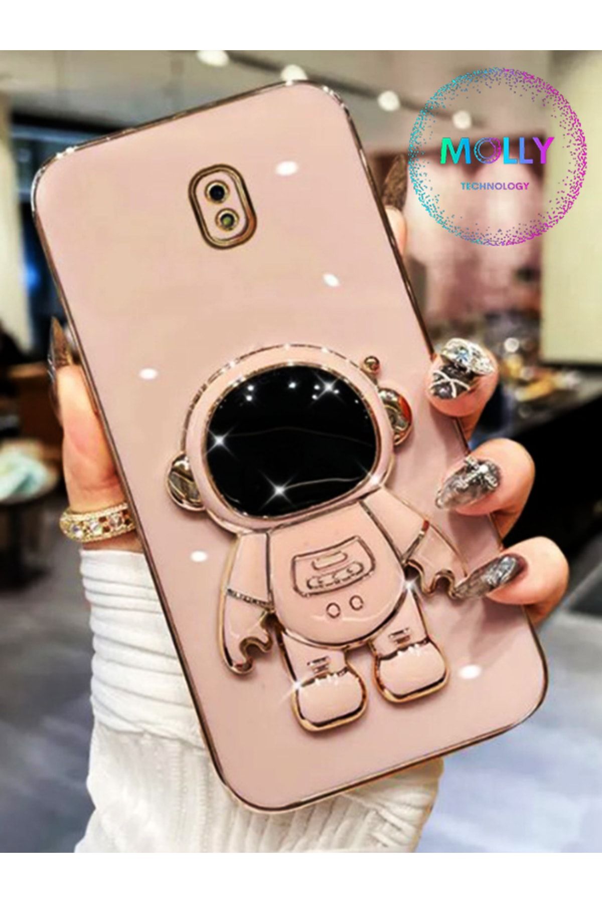 Molly Technology Samsung Galaxy J7 Pro cin Rose Astronot Standl Kenarlar Gold Detayl Luks Silikon K l f Fiyat Yorumlar Trendyol