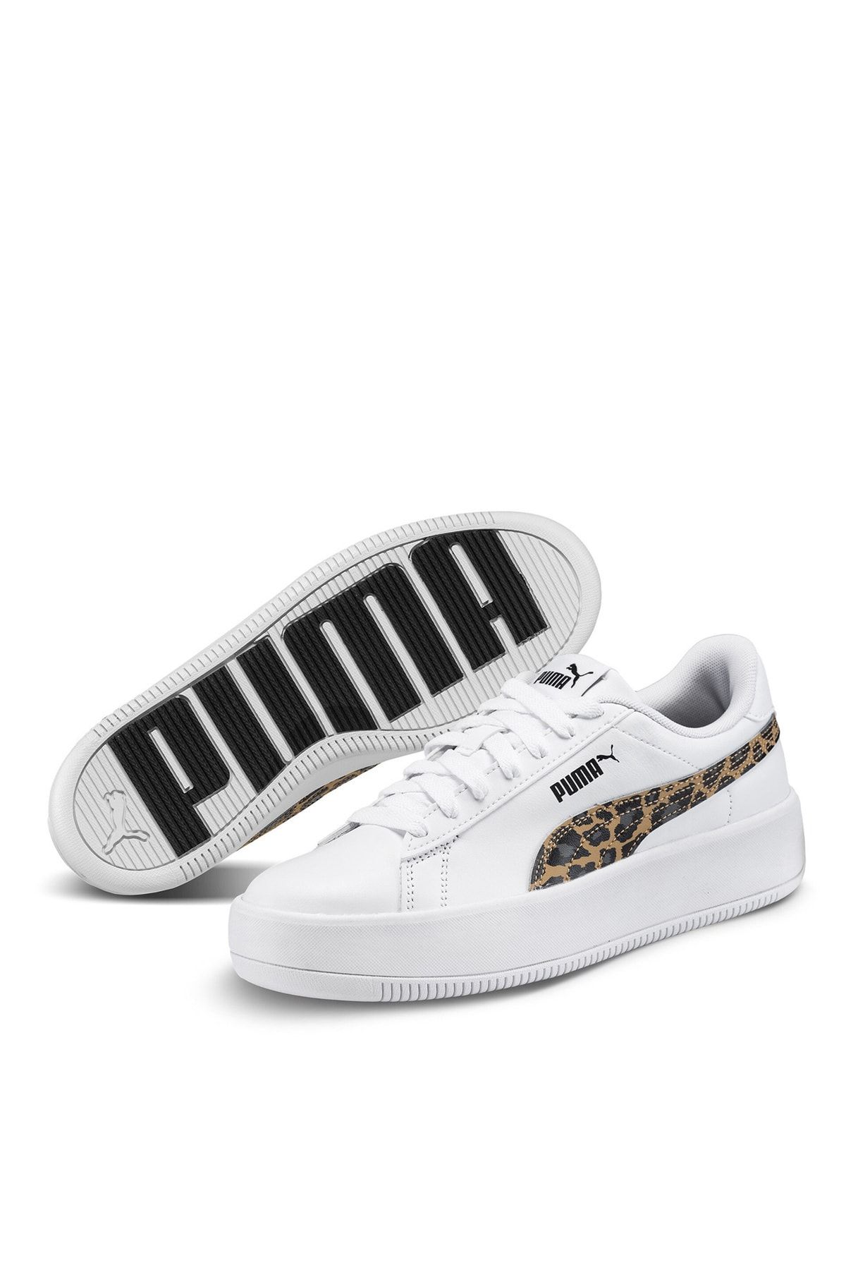 Puma basket platform white leopard sale
