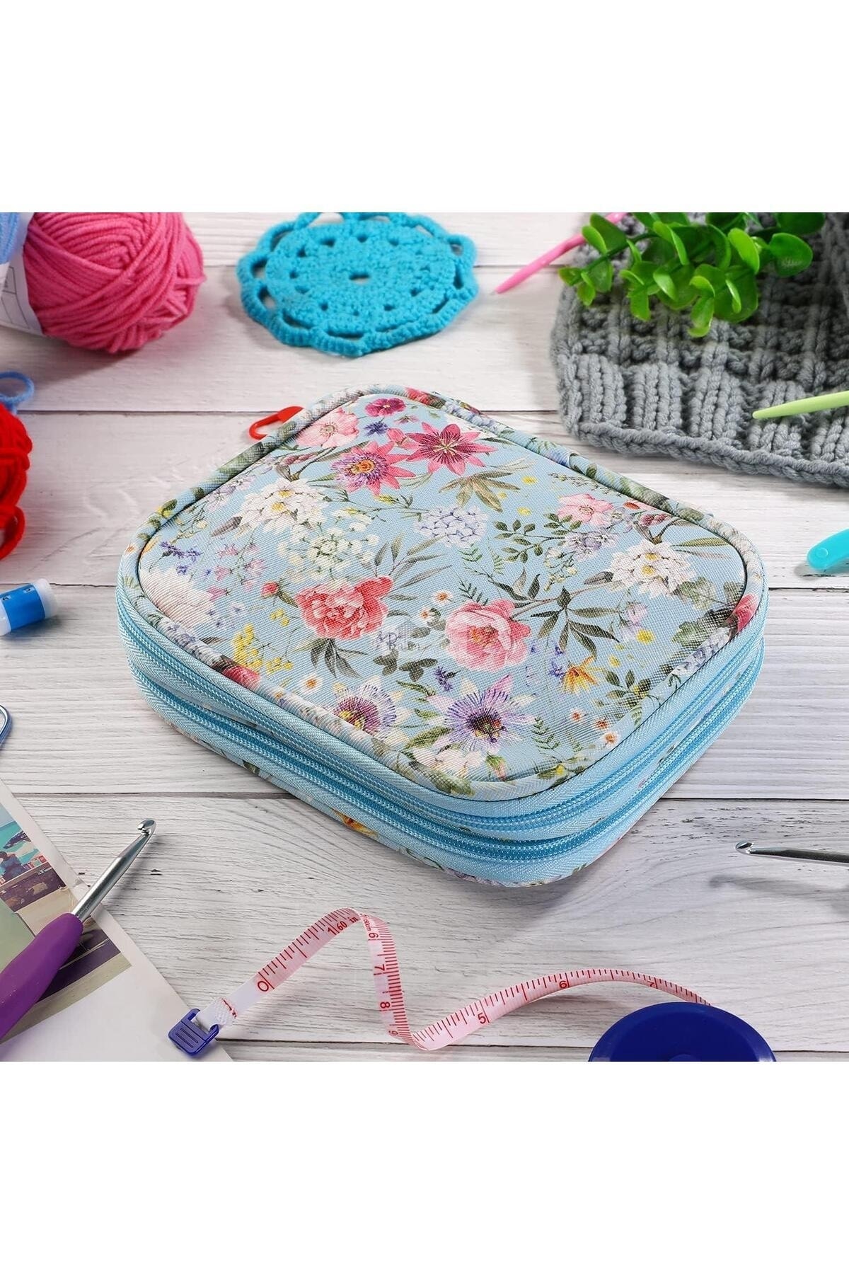 Colorful Flower Patterned Shish and Crochet Storage Wallet