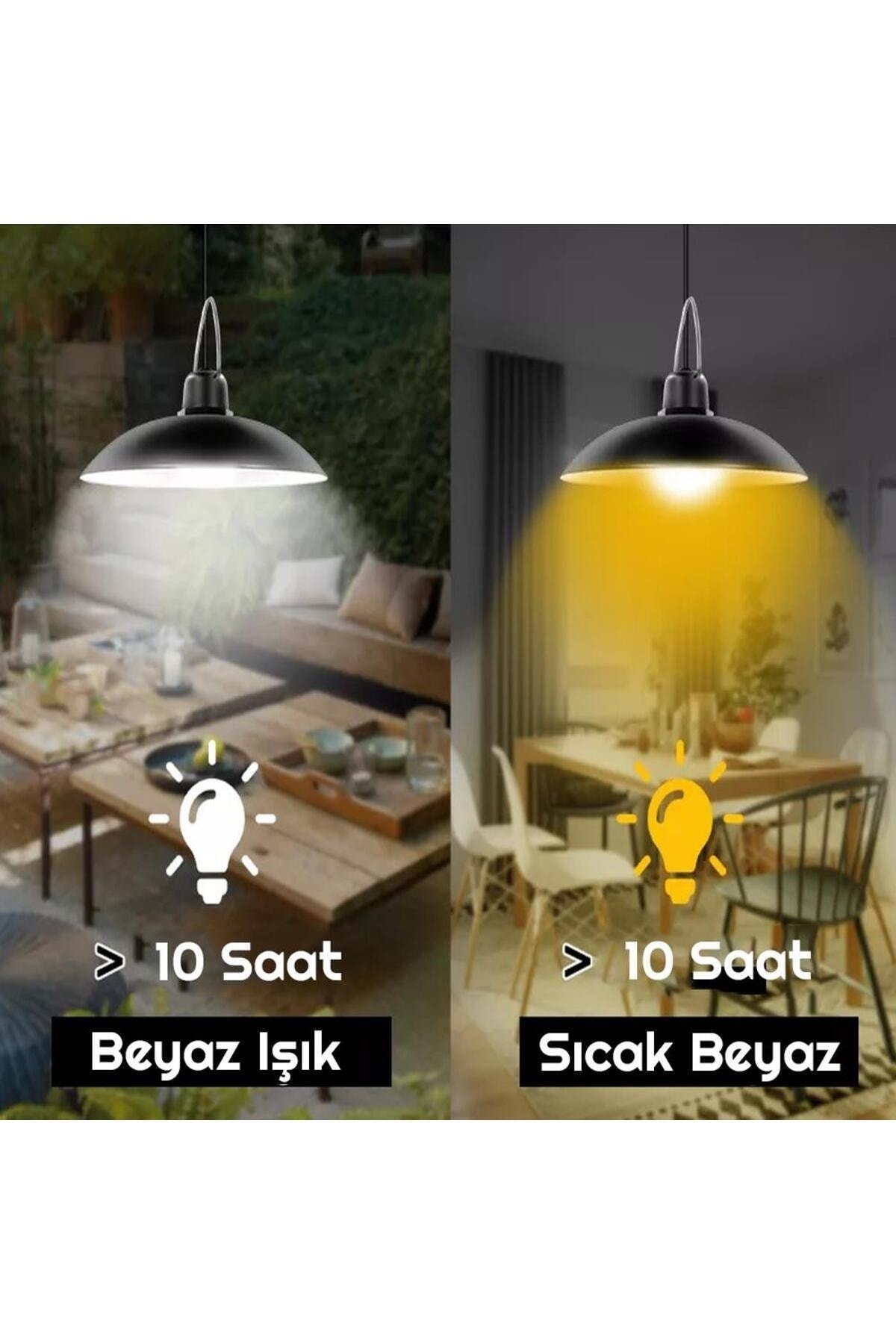 Solar Led Aydınlatma Güneş Enerjili 2 Li Lamba Beyaz Işık 5
