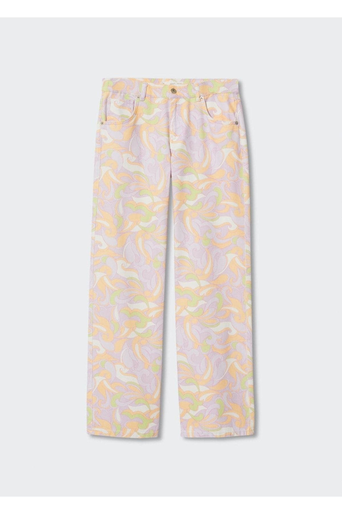 MANGO Woman-Blugi cu picior largi cu model 3