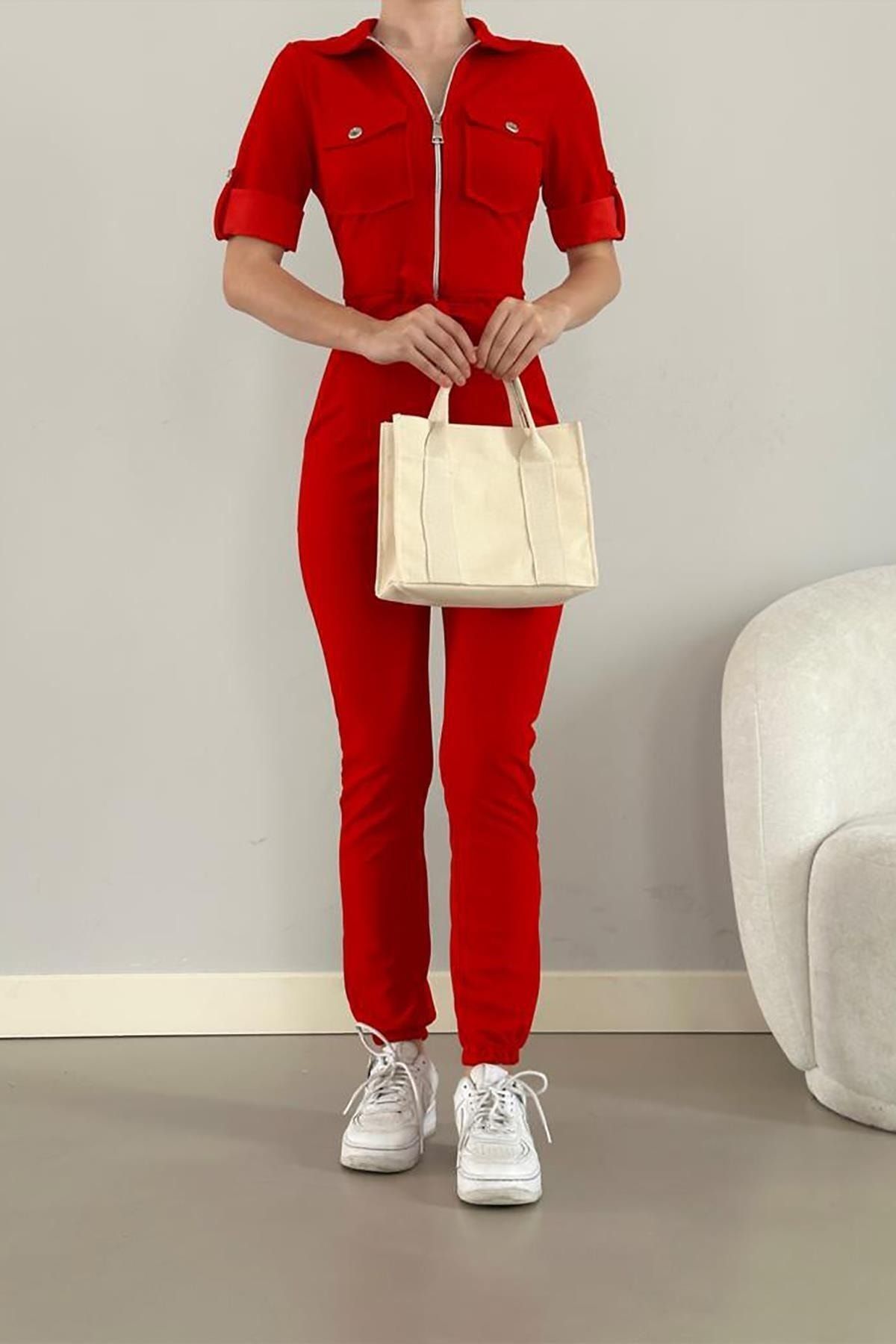 Deafox Jumpsuit Burgundy Trendyol