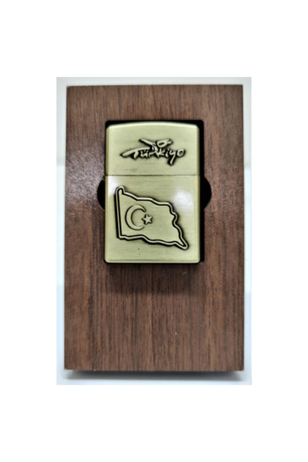 Kabartma Dalgalı Türk Bayrak Desenli - Benzin'li Zippo tarzı Çakmak #3
