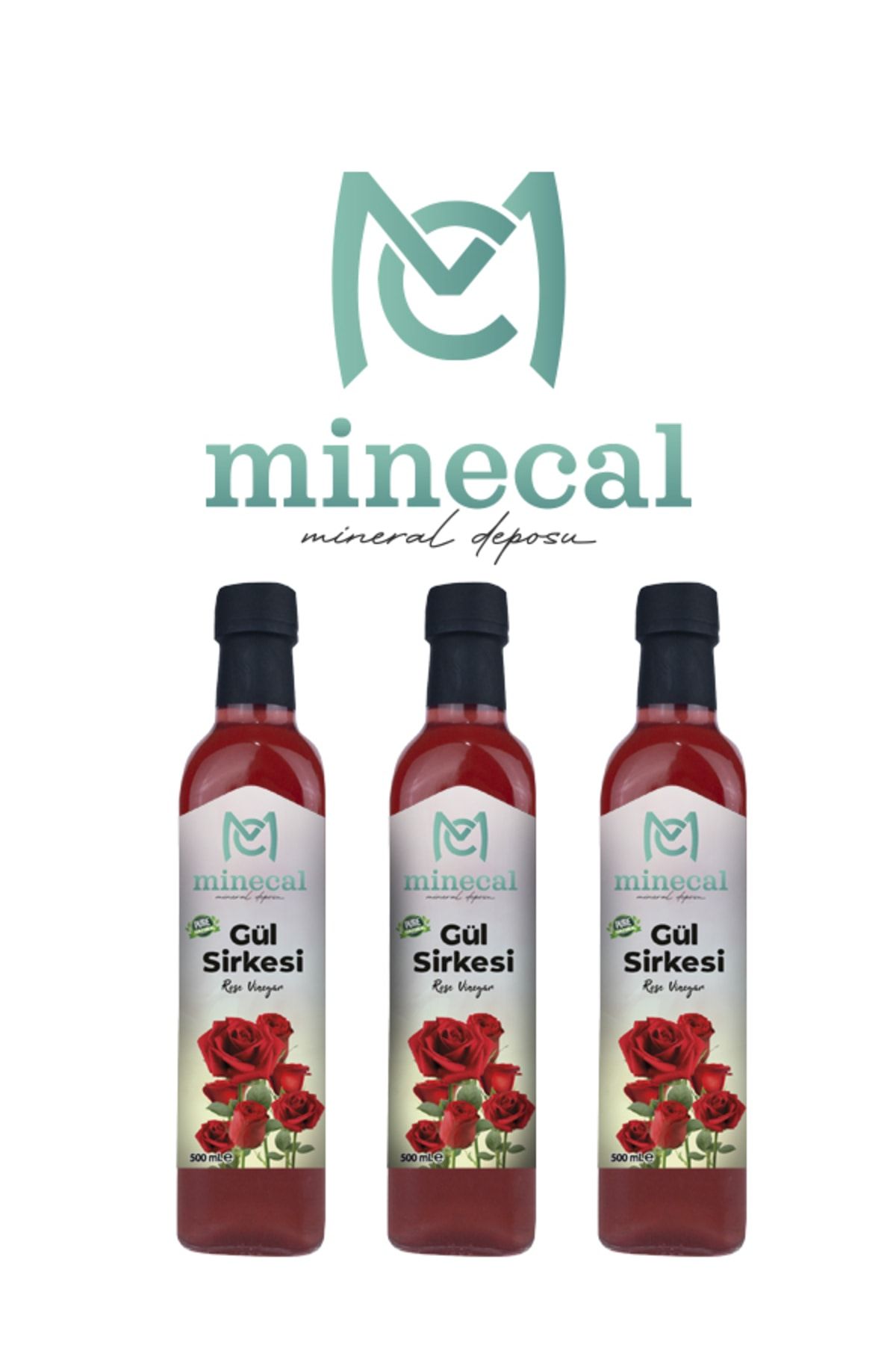 Gül Sirkesi 3x500ml (%100 Katkısız Doğal)