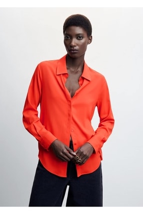 MANGO Woman D&ouml;k&uuml;ml&uuml; D&uuml;ğmeli G&ouml;mlek