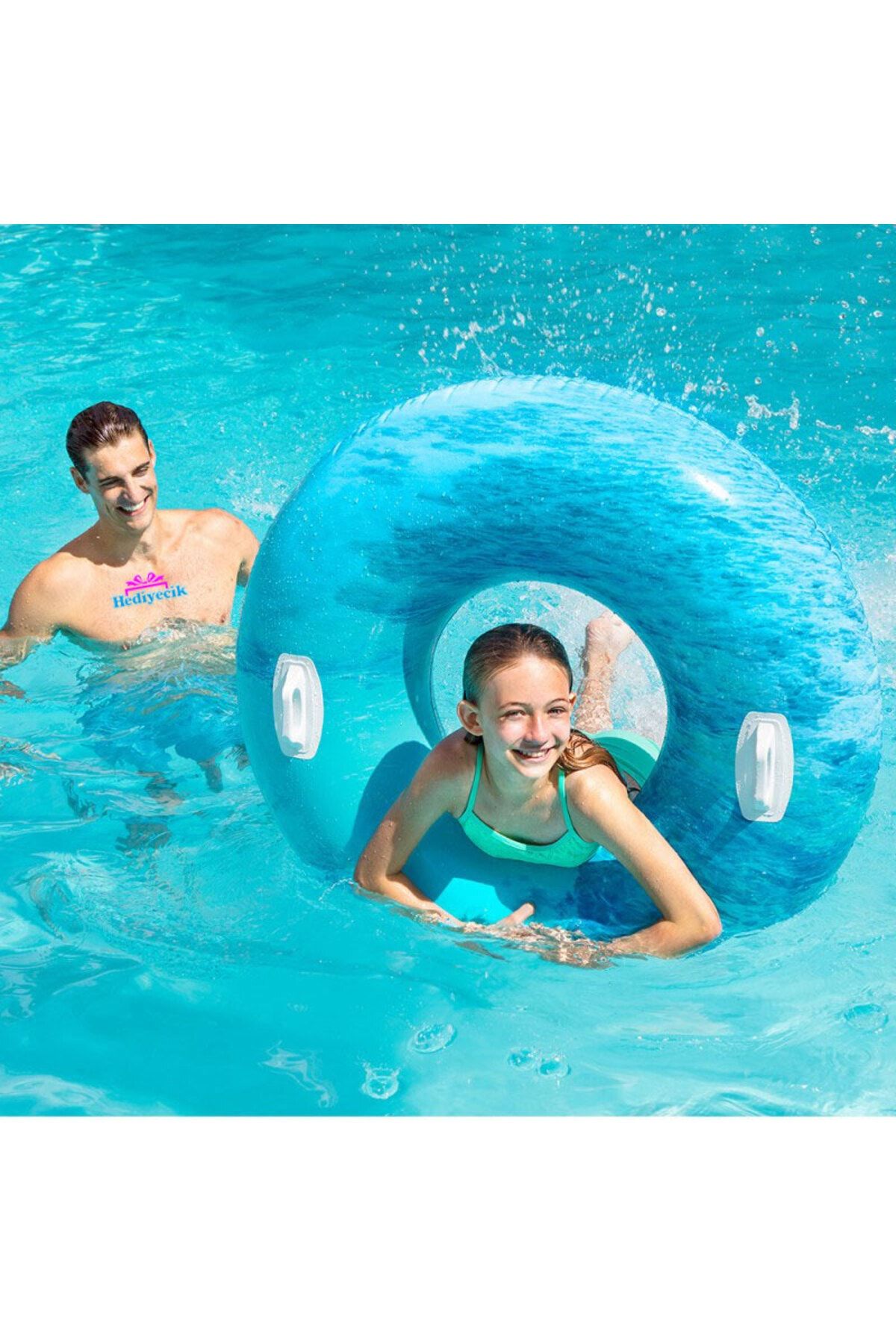 hediyecik-Intex Blue Wave Pattern Adult Bagel with Handle 114 Cm 2