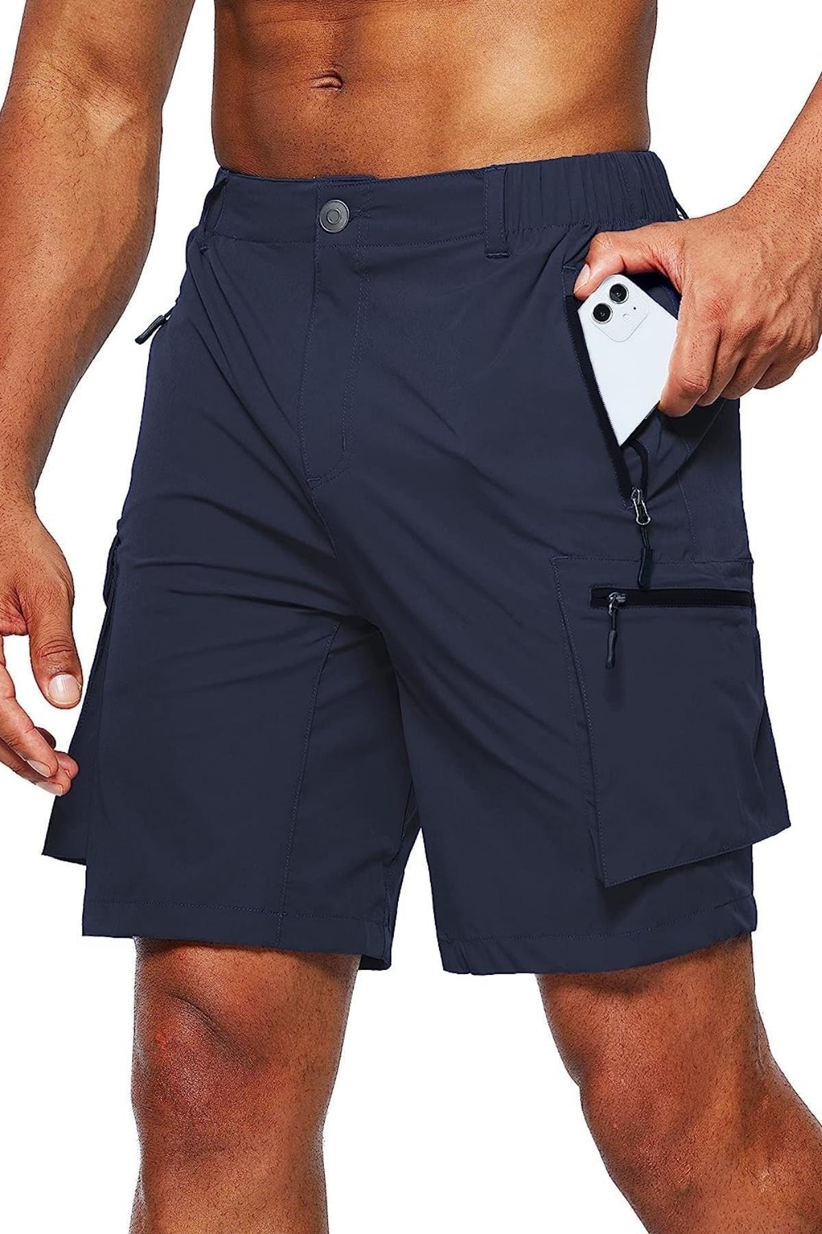 Ghassy Co. Men's Camping Hiking Travel Quick Drying Multi Pockets Outdoor Shorts