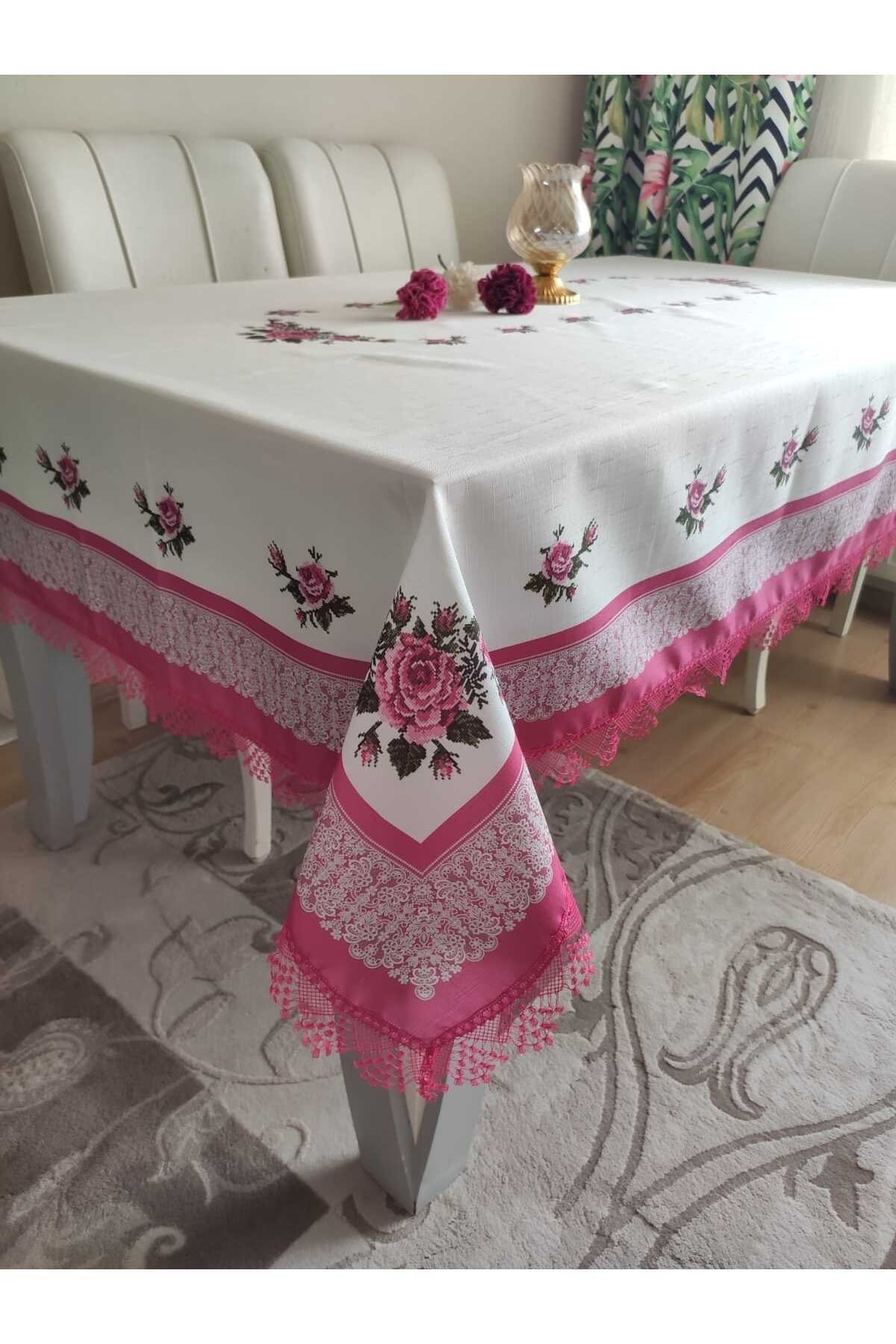 Needle Lace Digital Printed Tablecloth Colorful Carefree Tablecloth 160x220cm Size