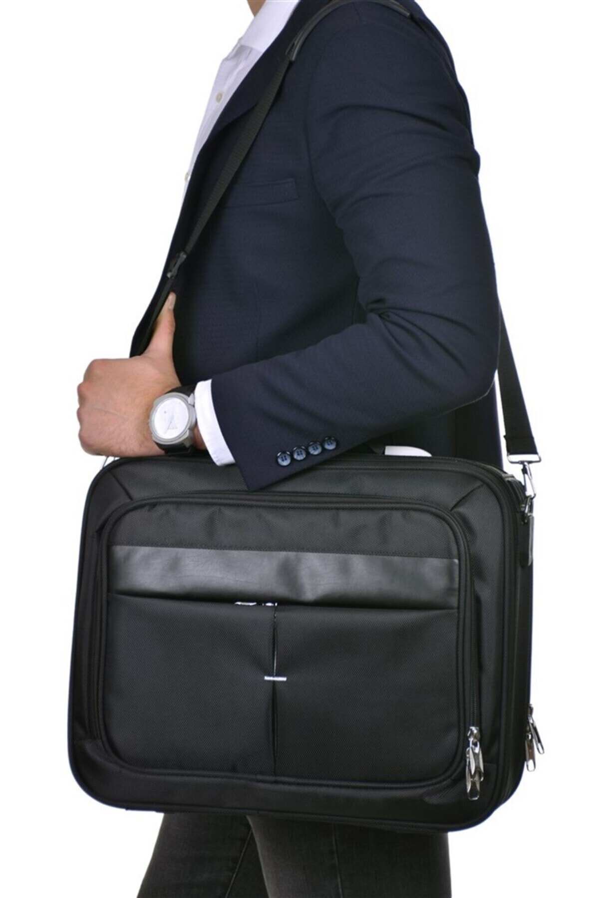 Çantaland  Lüx Kasalı Siyah Pilot, Evrak, Laptop, Notebook Çantası - Görsel 3