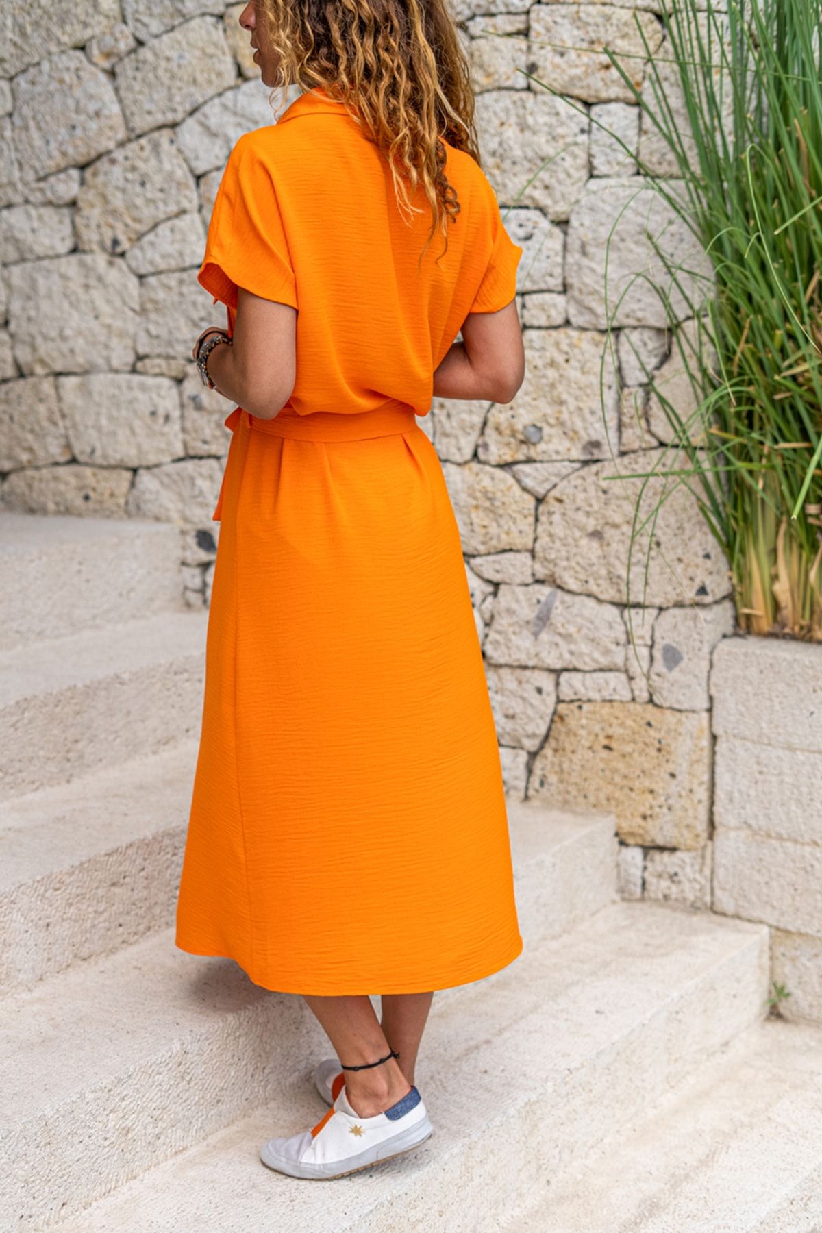 Women's belted midi online shirt dress with pocket