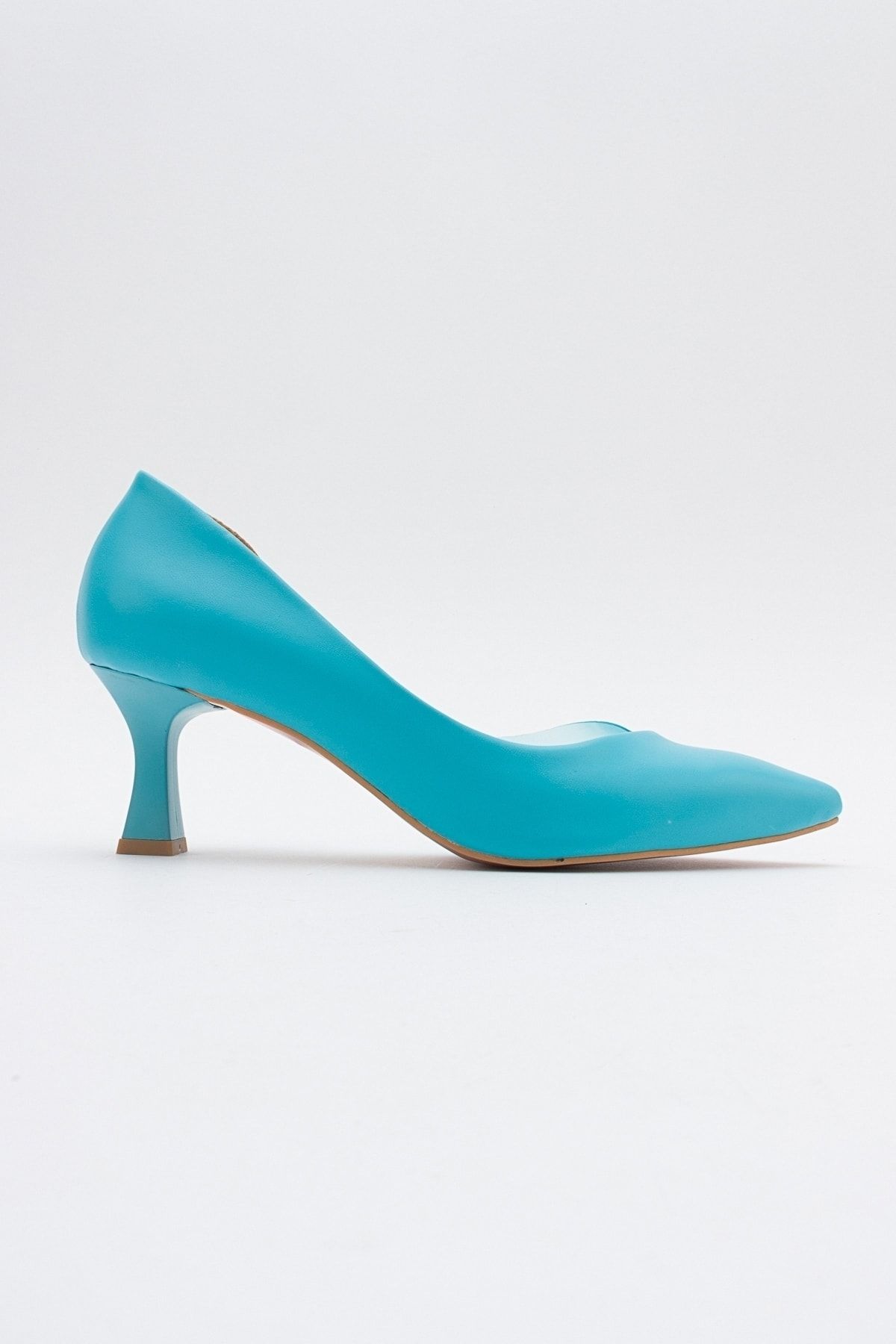 کفش پاشنه کلاسیک آبی زنانه 353 پوست luvishoes