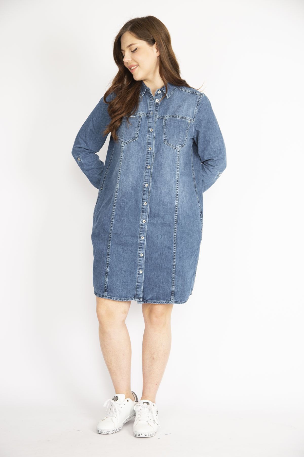 Denim jean shop dress plus size
