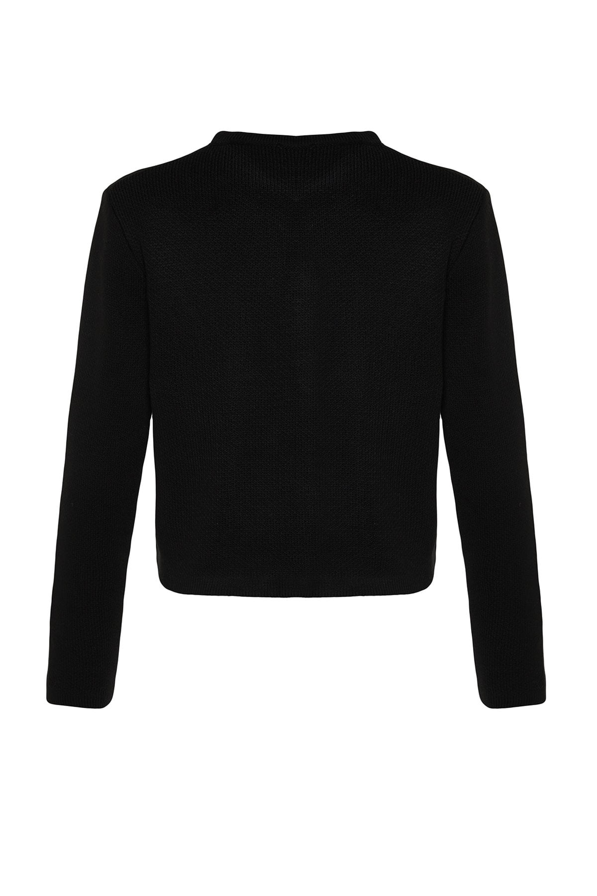 Trendyolmilla  Siyah Basic Ceket Görünümlü Triko Hırka TWOAW24HI00090 - Görsel 13