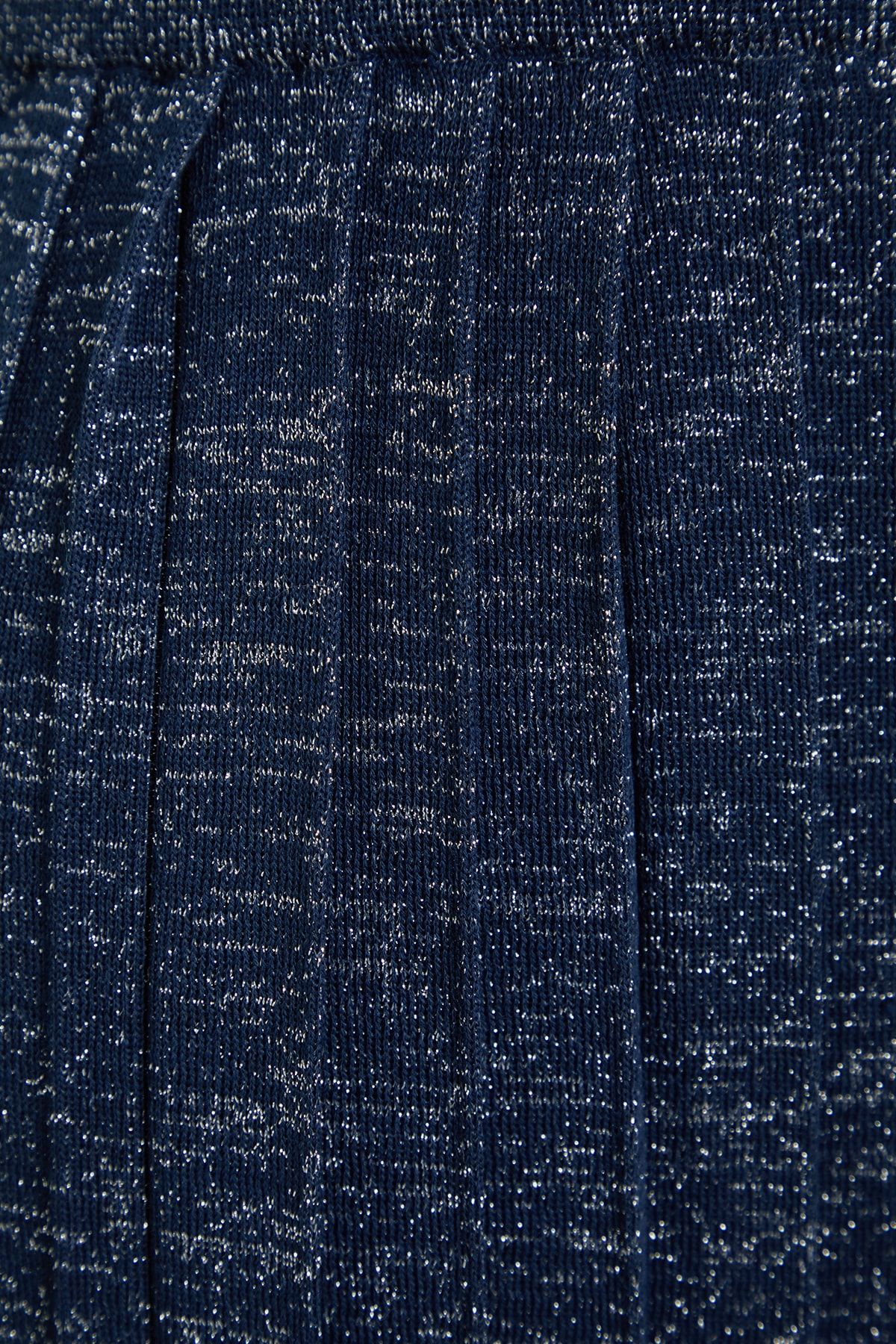 Trendyol Collection-Granatowa spódnica midi z dzianiny z brokatem - Twoaw24Et00000 7