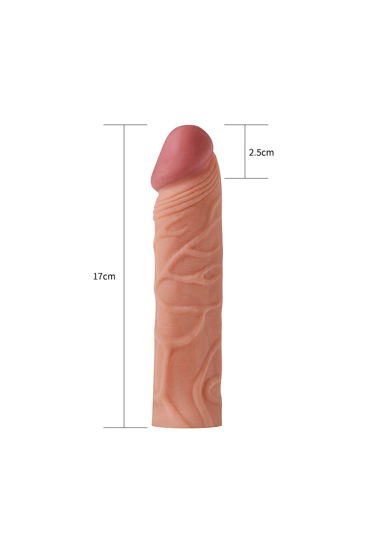 Esnek Yapısı Sayesinde Her Penise Uygun 2.5 Cm Dolgulu Penis Kılıfı