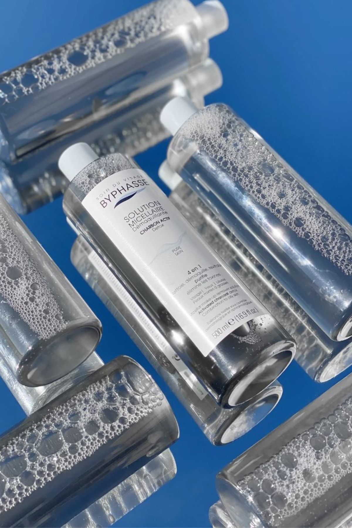 BYPHASSE-Micellar Face and Makeup Remover Activated Charcoal Micellar Water Combination and Oily Skin 500ml 7