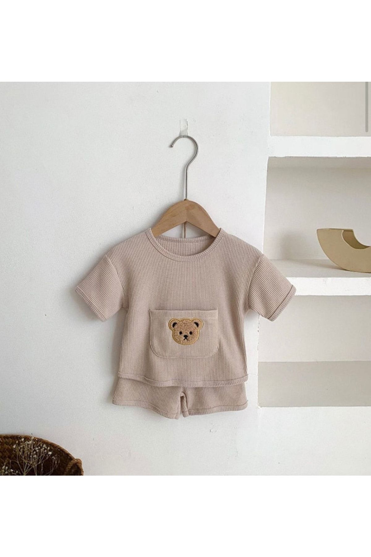 Bubito Bear Pocket Visual Хлопковые летние детские шорты, бежевый BB2021MD0001300